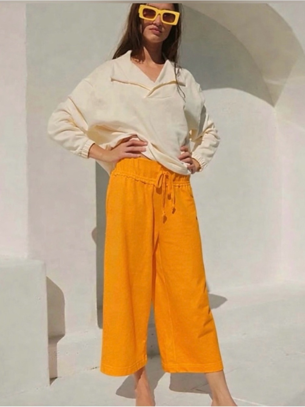 NWOT Free People Beach Orange Essential Gaucho Pants